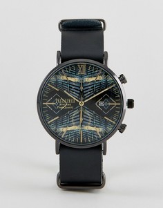 Часы с ацтекским принтом и черным кожаным ремешком Reclaimed Vintage Inspired Aztec эксклюзивно для ASOS - Черный
