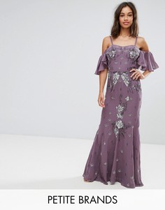 Платье макси с открытыми плечами Maya Petite - Фиолетовый
