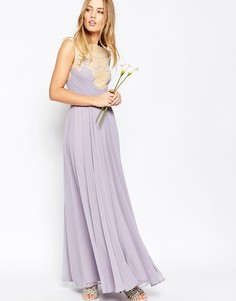 Платье макси с кружевной аппликацией ASOS WEDDING - Фиолетовый