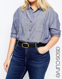 Ремень для джинсов с прямоугольной пряжкой ASOS CURVE - Черный