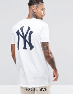Длинная футболка Majestic New York Yankees эксклюзивно для ASOS - Белый