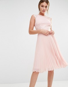 Плиссированное платье миди Elise Ryan - Розовый