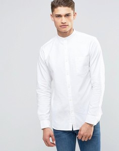 Оксфордская рубашка с воротником в стиле ретро Selected Homme - Белый