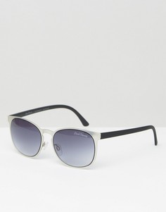 Круглые солнцезащитные очки в оправе платинового цвета Black Phoenix - Белый