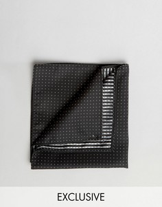 Платок для нагрудного кармана в горошек Reclaimed Vintage - Черный