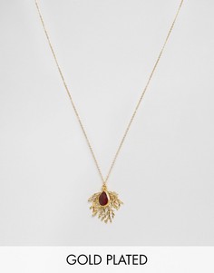 Ожерелье с подвеской‑папоротником и камнем Ottoman Hands - Золотой