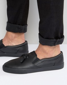 Черные кеды-слипоны с кисточками ASOS - Черный