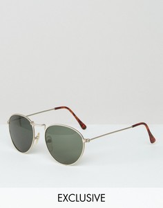 Круглые солнцезащитные очки Reclaimed Vintage - Серебряный