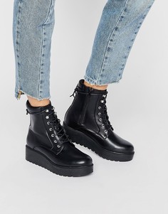 Ботинки на шнуровке и платформе New Look - Черный