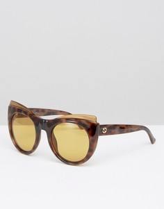 Большие квадратные солнцезащитные очки Gucci - Коричневый