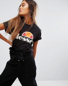 Oversize-футболка с классическим логотипом Ellesse - Черный