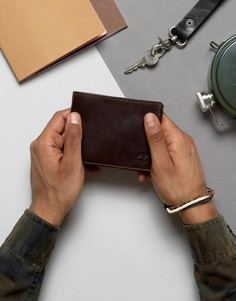 Коричневый кожаный бумажник с карманом для монет Timberland - Коричневый