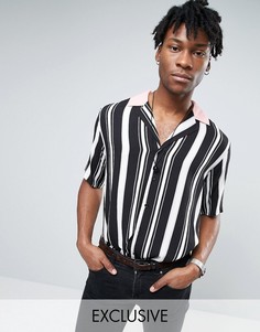 Классическая рубашка в полоску с отложным воротником Reclaimed Vintage - Черный