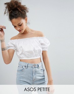 Хлопковый кроп-топ ASOS PETITE - Белый