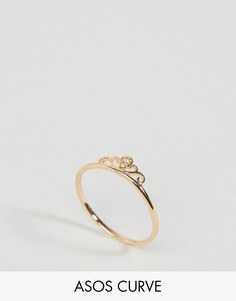 Кольцо в виде короны на большой палец ASOS CURVE - Золотой