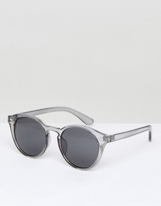 Серые круглые солнцезащитные очки ASOS - Серый