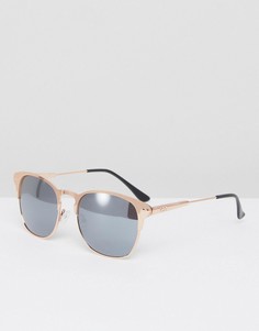 Солнцезащитные очки в стиле ретро с золотисто-розовой оправой ASOS - Золотой