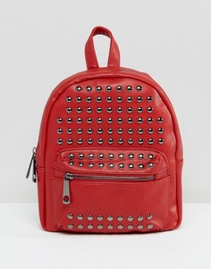 Красный рюкзак со отделкой заклепками Yoki - Красный