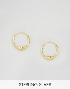 Маленькие позолоченные серьги-кольца Kingsley Ryan - Золотой