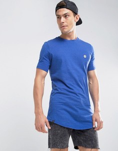 Длинная меланжевая футболка Le Breve - Темно-синий