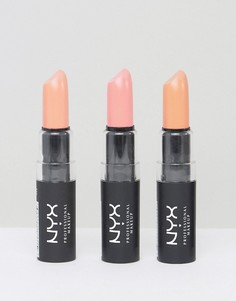 Три матовые губные помады телесных оттенков NYX Professional Make-Up эксклюзивно для ASOS - Мульти