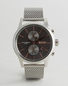 Серебристые часы с хронографом и сетчатым ремешком BOSS By Hugo Boss 1513440 Jet - Серебряный