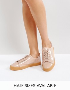 Лакированные кроссовки на шнуровке ASOS DARLEY - Бежевый
