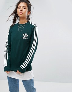 Зеленый лонгслив из пике adidas Originals - Зеленый