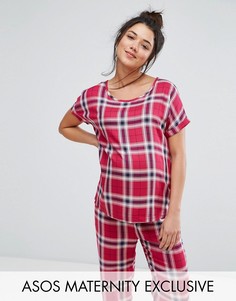 Клетчатая пижама с футболкой и брюками ASOS Maternity - Красный