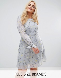 Приталенное платье с расклешенной юбкой и цветочным принтом Alice & You - Мульти