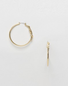 Серьги-кольца с отделкой в форме змеи Liars & Lovers - Золотой