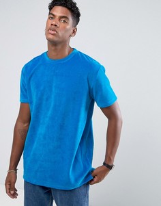 Свободная велюровая футболка Zeffer - Синий