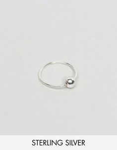 Серебряное кольцо в нос с шариком Reclaimed Vintage Inspired - Серебряный