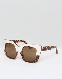 Квадратные солнцезащитные очки в стиле колор блок Quay Australia Westend Girl - Коричневый
