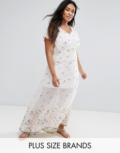 Платье макси с принтом Yumi Plus - Белый