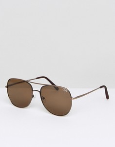 Коричневые солнцезащитные очки-авиаторы Quay Australia - Коричневый