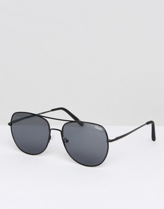 Черные солнцезащитные очки-авиаторы Quay Australia - Черный