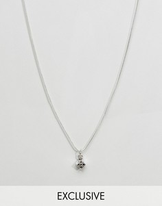 Ожерелье с подвеской в форме игральных костей Reclaimed Vintage Inspired - Серебряный
