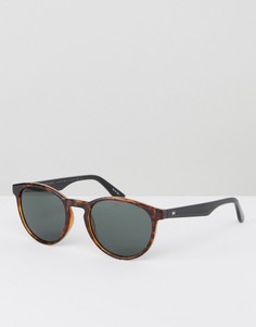 Круглые черепаховые солнцезащитные очки Tommy Hilfiger - Коричневый