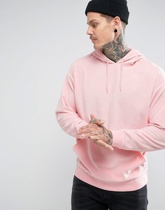 Велюровый худи оверсайз ASOS - Розовый