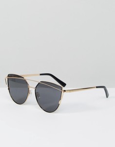 Солнцезащитные очки кошачий глаз с золотистой планкой South Beach - Черный