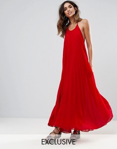 Плиссированное платье макси Missguided - Красный