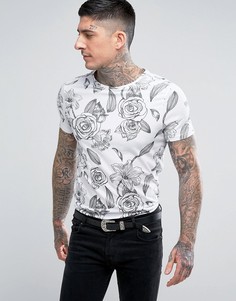 Классическая футболка с цветочным принтом Noose & Monkey - Белый