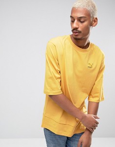 Желтая oversize-футболка с двухслойной кромкой Puma эксклюзивно для ASOS - Желтый