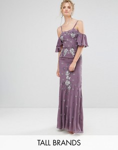 Платье макси из тюля с пайетками Maya Tall - Фиолетовый
