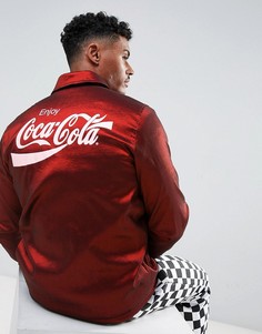 Красная спортивная куртка с подкладкой из искусственного меха и принтом на спине Hype x Coca Cola - Красный
