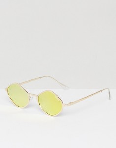 Золотистые круглые солнцезащитные очки Quay Australia X Kylie Jenner Purple Honey - Золотой