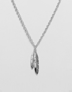 Серебристое ожерелье с перьями Mister - Серебряный
