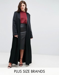 Черное атласное пальто Elvi - Черный