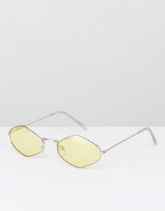 Солнцезащитные очки в ромбовидной металлической оправе с затемненными желтыми стеклами Jeepers Peepers - Желтый